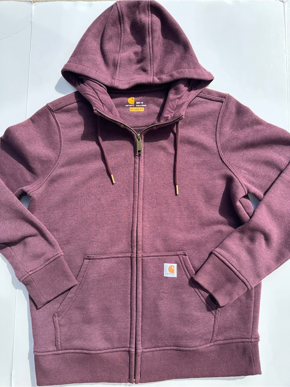 Carhartt Relaxed Fit Youth Medium (8-10) Plum Zip Up Hoodie
